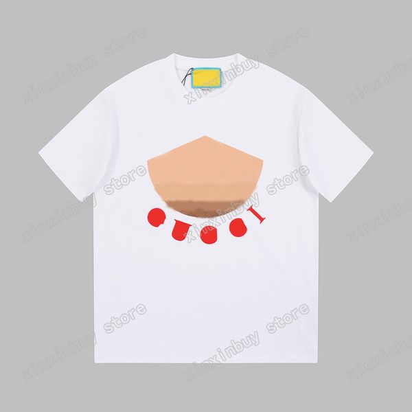 xinxinbuy Hommes designer Tee t-shirt Paris Gradient pattern lettres imprimer manches courtes coton femmes blanc noir kaki XS-L