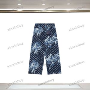 Xinxinbuy Men Women Designer Jeans Pant Camouflage Letter Jacquard Sets Denim Spring Summer Casual Pants Black Blue Gray XS-2xl