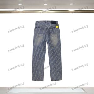 Xinxinbuy hommes femmes designer pantalon cursif Graffiti lettre imprimer Denim 1854 printemps été pantalons décontractés noir bleu gris XS-2XL