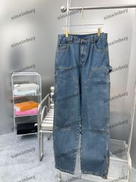 Xinxinbuy Hombres Mujeres Diseñador Pantalla Parche Pango de bolsillo Panel de primavera Pantalones casuales de verano