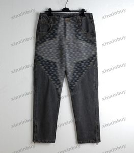 xinxinbuy Hombres mujeres pantalón de diseñador Patrón floral Con paneles Primavera verano Pantalones casuales Negro albaricoque marrón S-2XL