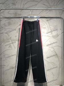 xinxinbuy Mannen vrouwen designer broek Paris Side Ribbon Lente zomer Casual broek brief kaki Grijs wit zwart S-2XL