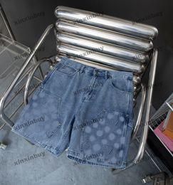 xinxinbuy hommes femmes designer pantalon poche de poche lettre de pelle