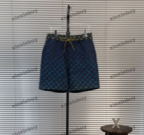 xinxinbuy hommes Designer designer Pant Rainbow Jacquard Denim Shirt Set 1854 Pantalon décontracté Spring Summer Black Blue XS-3XL