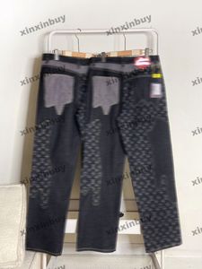 Xinxinbuy Men Women Designer Pant Tie Dye Letter Jacquard Panel Pockets Denim 1854 Lente zomer Casual broek Zwart grijs M-2xl