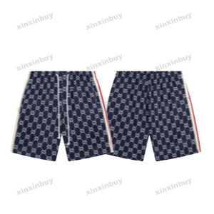 xinxinbuy Hommes femmes designer Shorts pantalon Double lettre jacquard tissu coton Printemps été kaki rouge bleu noir M-2XL