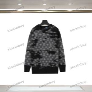 Xinxinbuy hommes femmes designer sweat camouflage lettre Jacquard tricoté tissu vert noir blanc marron XS-XL