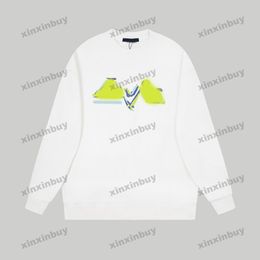 Xinxinbuy Men Women Designer Sweatshirt Graffiti Letter Printing Sweater Gray blauw Zwart Wit XS-XL