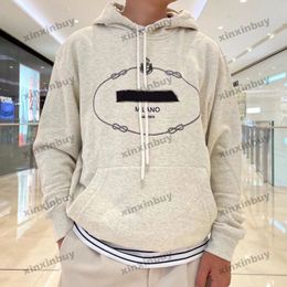 Xinxinbuy Men Women Designer Sweatshirt Hennep Rope Letter Borduurwerk Sweater Green Grijs Blauw Zwart Wit XS-L