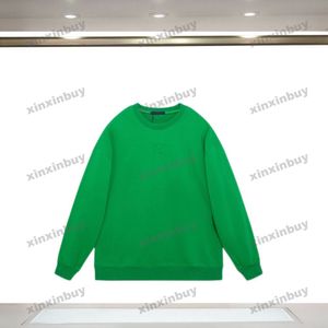 xinxinbuy Hommes femmes designer Sweat à capuche en relief Jacquard Lettre pull bleu noir vert M-2XL