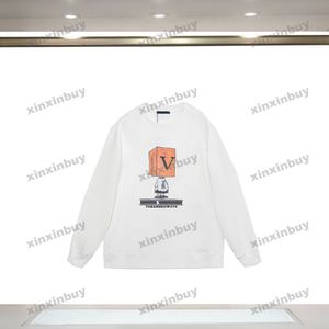 xinxinbuy Mannen vrouwen designer Sweatshirt Hoodie Machine geruite trui met letterprint blauw zwart groen XS-XL