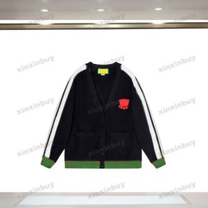 xinxinbuy Hommes femmes designer Sweat à capuche Cardigan Paris Lettre pull imprimé dégradé bleu noir vert S-2XL