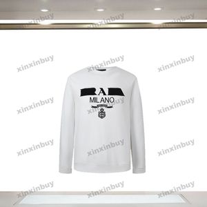 xinxinbuy Mannen vrouwen designer Sweatshirt Hoodie Letter borduurstof trui Paris Apparel zwart kaki grijs S-2XL