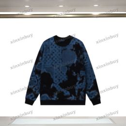 Xinxinbuy Mannen Dames Designer Sweatshirt Parijs Tie Dye Brief Cashew Fruit Patroon Trui Groen Grijs Blauw Zwart Wit S-3XL