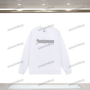 xinxinbuy Heren dames designer Sweatshirt Paris Cursive letterprint trui groen grijs blauw zwart wit XS-L
