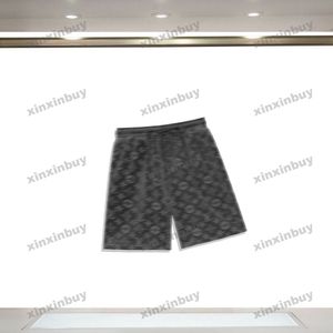 Xinxinbuy 2024 Mannen vrouwen designer shorts fluwelen bloem brief jacquard stof korte zwart wit bruin grijs M-2XL