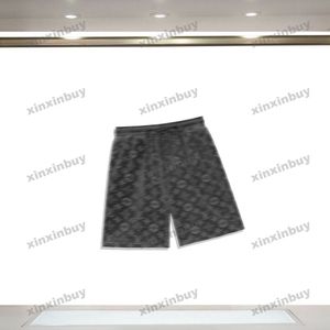 Xinxinbuy 2024 Hommes Femmes Designer Shorts Velours Fleur Lettre Tissu Jacquard Court Noir Blanc Marron Gris M-2XL