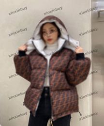 Xinxinbuy-Chaqueta de abrigo de doble cara para mujer, chaqueta de algodón de pan roma, manga larga, negro, blanco, naranja, S-2XL