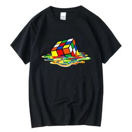 Xinyi Heren T-shirt Hoge Kwaliteit 100% Katoen Voor Mannen Korte Mouw Magic Square Design Print T-shirts T-shirts Kleding 210629