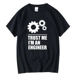 Xinyi Heren T-shirt Hoge kwaliteit 100% katoen Mannen T-shirts Vertrouwen me, ik ben een ingenieur T-shirts O-hals Topstees Funny 210706