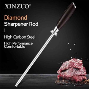 XINZUO diamant affûteur tige accessoires de couteau de cuisine en acier inoxydable à haute teneur en carbone confortable Nature bois d'ébène 210615