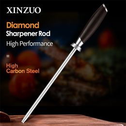 XINZUO-afilador de diamantes para cuchillos, varilla afiladora de acero al carbono para cuchillos de Chef, ayudante de cocina, ayudante Musat 210615