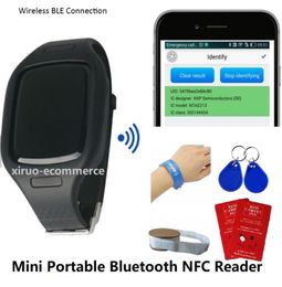 Xiruoer hf mini lecteur Bluetooth portable avec bande de montre sans fil RFID externe 1356MHz carte RFID NFC Reader Writer3107072