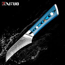 XITUO 3.5 pouces couteau à fruits ménage damas acier inoxydable Melons et fruits couteau multifonctionnel Peeling couteaux dédiés