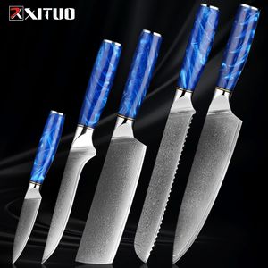 XITUO couteau de Chef japonais, couteau de cuisine en acier damas à haute teneur en carbone, couteau professionnel tranchant pour couper la viande, couteau à désosser le pain