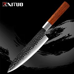 Xituo Professional 8 pouces Chef couteau ultra-sharp Cuisine Cleaver Forgeage High Carbon Steel Cuisinage Couteaux Octogonal Handle