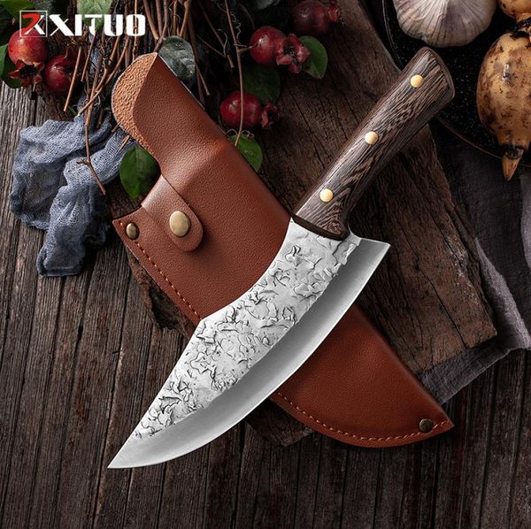 Xituo Manganèse en acier inoxydable Couteaux de coupe de coupe forgeant boucher couteau coupant viande de viande de haute qualité pour la cuisine4393415