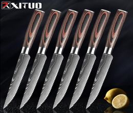 Xituo Steak Knife Set Damas Matchus en acier inoxydable couteau de bœuf de bœuf à plusieurs couverts de restaurants multipurposés couteau 3045262