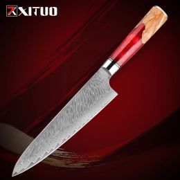 Xituo Super Sharp Chef Couteau 8 pouces Japonais Damas Acier à 67 couches de cuisine pro-Chef Couteaux Super Sharp Blade viande