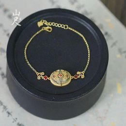Xiyuan Natuurlijke Tian Jade Witte Jade 14k Geel Gouden Armband Echte Jade Armband Sieraden Bergvoeten