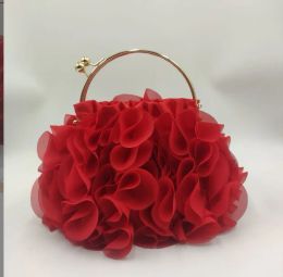 Xiyuan Purple/Red/Black Evening Clutch Bag Luxe Satin Floral Wedding Portemoes en handtassen Dames Designer Damesschoudertas