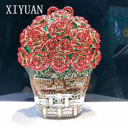 XIYUAN femmes rouge cristal pochette sac à main pierres sacs de soirée mariage mariée strass embrayages sacs fête dîner diamant sacs à main 240125