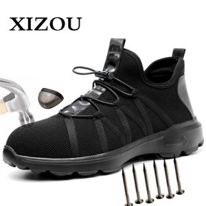 XIZOU Boot Air Mesh Mens Safety Steel Toe Boots Hombres PunctureProof Work Sneakers zapatos indestructibles Y200915