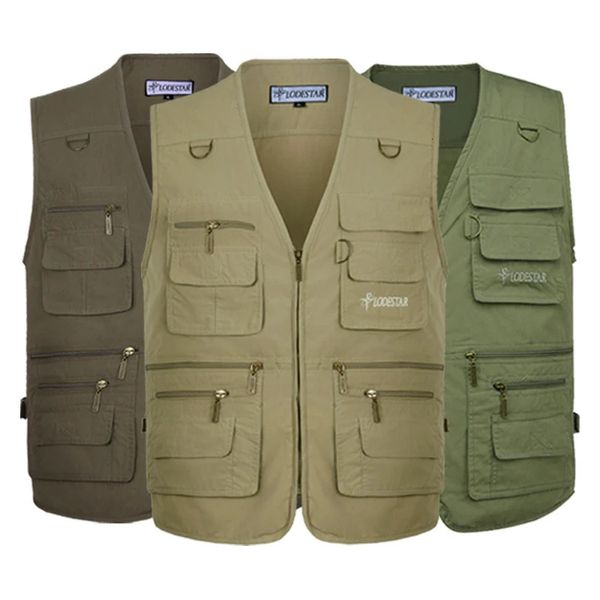 Gilet de pêche décontracté pour hommes, Gilet de chasse et de randonnée avec de nombreuses 16 poches, gilet d'extérieur multi-poches, XL-7XL, 231228