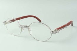 XL Diamond Designer Eyewear T-7550178 Retro ronde frame met houten benen, maat: 22-135 mm