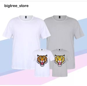 XL Transferencia de calor Camiseta de sublimación en blanco Suministro de fiesta Modal Cuello redondo Camiseta de manga corta Poliéster blanco para niños Bebé Niños Jóvenes