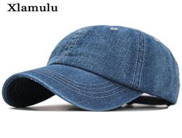 Xlamulu Solid denim honkbal cap mannen dames jeans snapback caps casquette gewoon bot hoed gorras mannen casual blanco papa mannelijke hoeden cx207462959