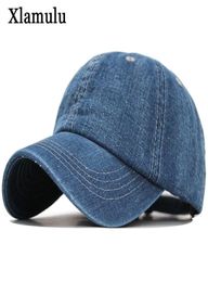 Xlamulu Solid denim honkbal cap mannen dames jeans snapback caps casquette gewoon bot hoed gorras mannen casual blanco papa mannelijke hoeden cx201507785