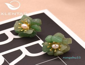 Xlentag Boucles d'oreilles en jade naturelles pour femmes accessoires
