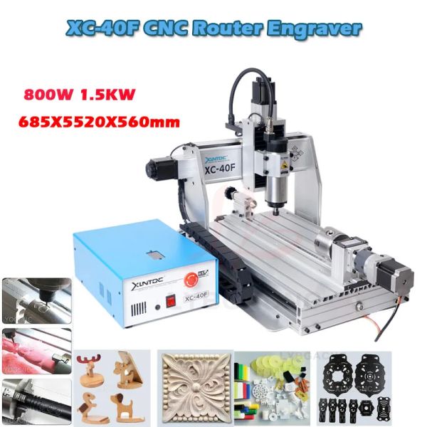 XLNTCNC XC-40F CNC Router 800W 1500W 3axis 4axis Grabado y fresado USB con guía lineal más preciso