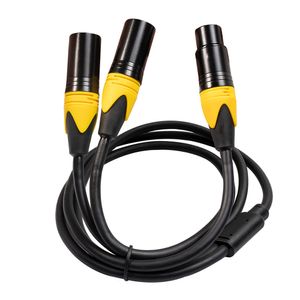 XLR SPLITTER 3 PIN XLR Vrouw aan dubbele XLR mannelijke y Splitter gebalanceerde microfoon kabel 3ft 100 cm instrumenten microfoons kabels signaal