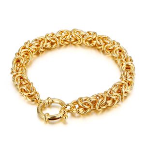 Cadeaux de Noël 8.26 ''Longueur 8mm de large en acier inoxydable doré haute qualité lien chaîne bracelet bracelet Punk hommes garçons femmes bijoux