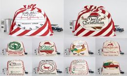 Kerstmis grote kerstkousen tassen zakken hessian santa cadeau zuster decoratie tas candy cadeau opslag trekkoord tas 11 styles737932222