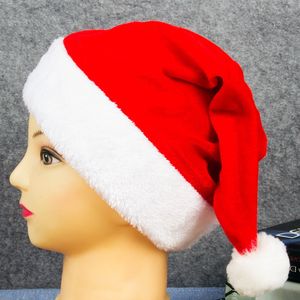 Sombreros de fiesta de Navidad Sombrero de Navidad con adornos de terciopelo dorado Niños adultos Sombreros de Navidad rojos Gorro de Papá Noel T9I002117