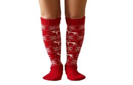 Chaussettes de Noël Femmes Christmas tricotées cuissier hauts basses doux et confortable flocon de neige sur le genou hosiery6216969