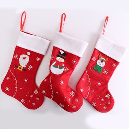 Xmas Tree Decoratieve Sokken Rode Santa Snowman Elk Candy Sokken Kerst Hanging Non-Woven Kous 31 * 20cm Sok Xmas Decor